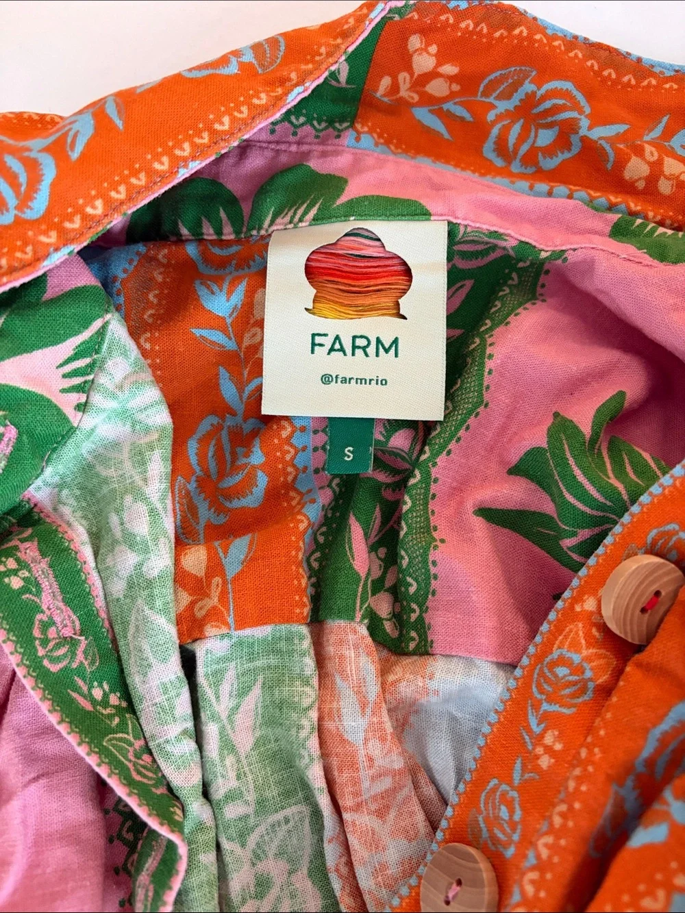NWOT FARM Rio Colorful Scarf Print Belted Romper - size small - Picture 5 of 5